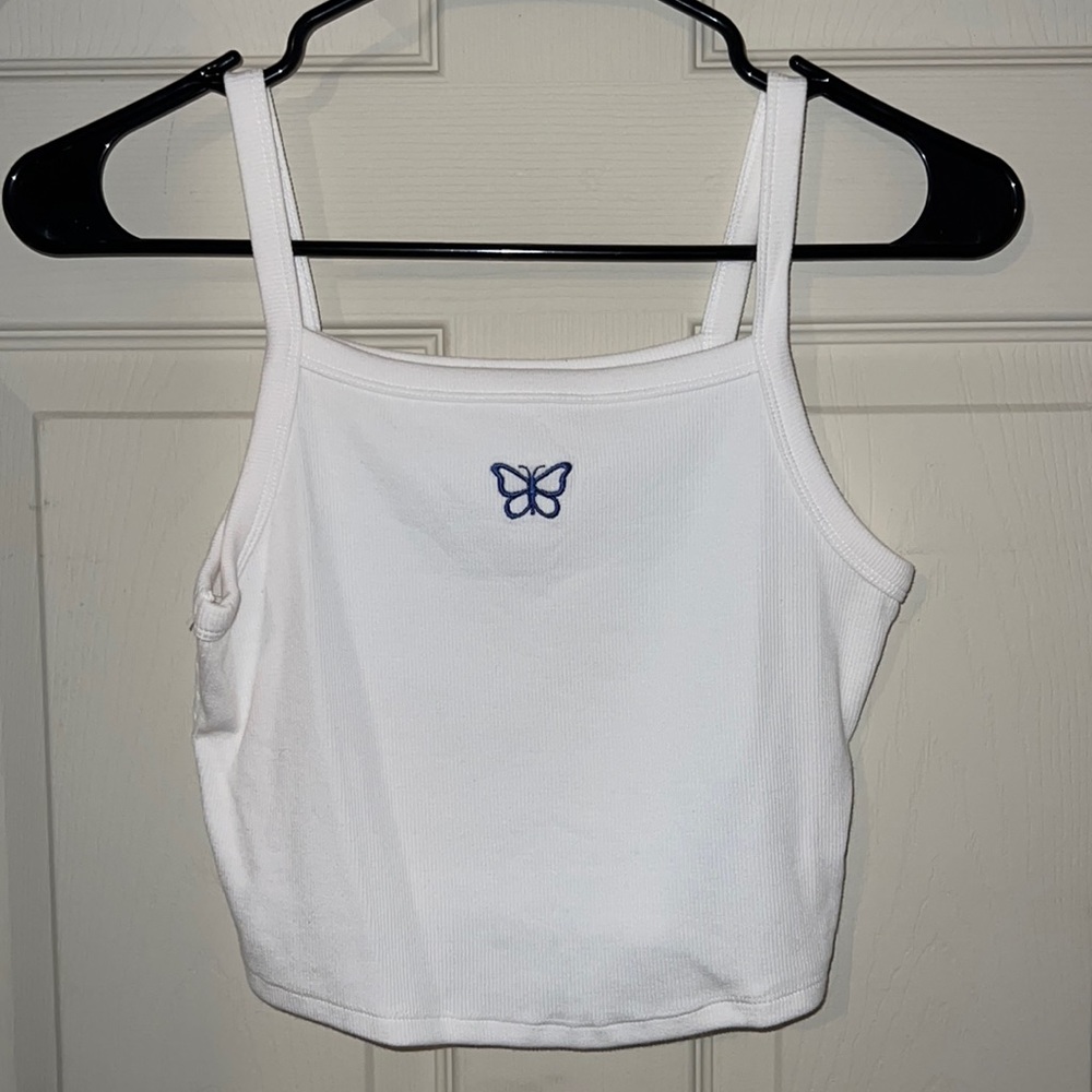 Blue Butterfly White Crop